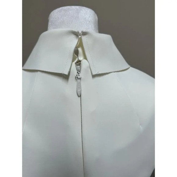Marciano Mock Neck White Fit & Flare Dress Size Small Stretch Hoco - Picture 4 of 12